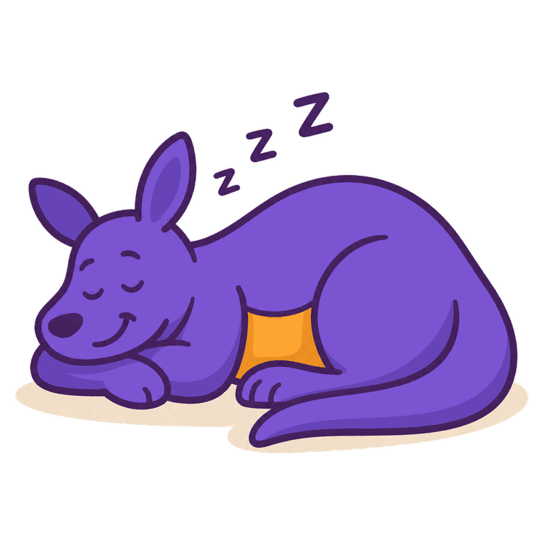 Ruby the kangaroo napping